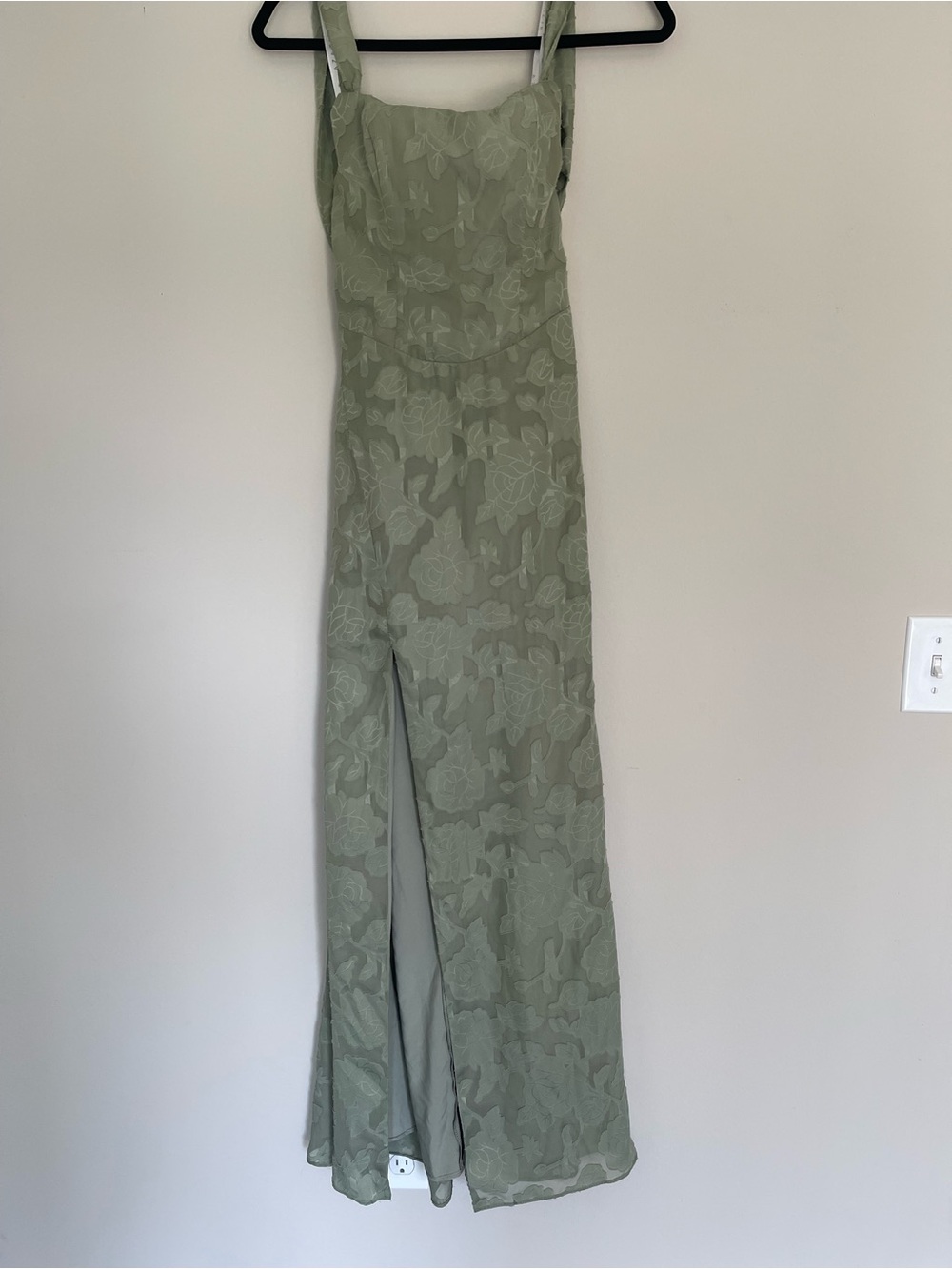 Azazie Sage Green Floral Maxi Dress